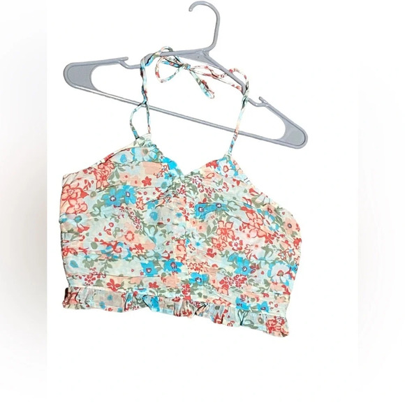 NWT American Eagle Floral Tie Crop Top Size Medium - Picture 3 of 5